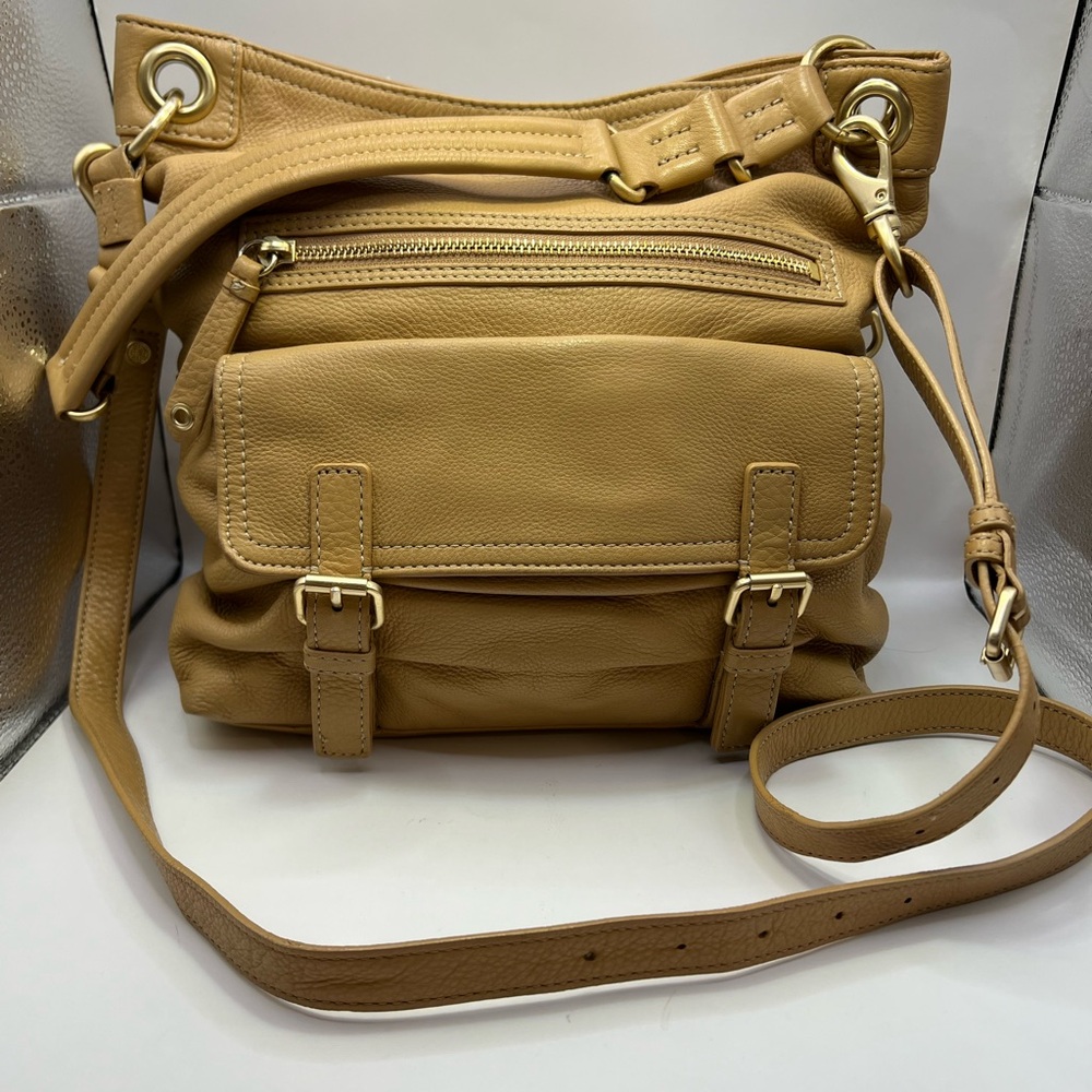 Cole Haan Tan Leather Crossbody Bag with Adjustable Strap